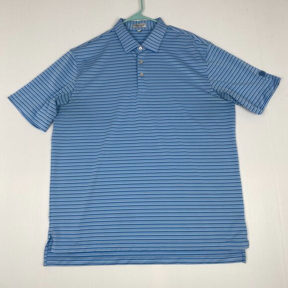 Peter Millar Polo Shirt Mens Sz XL Blue Summer Comfort Stretch Golf Performance - Picture 12 of 13